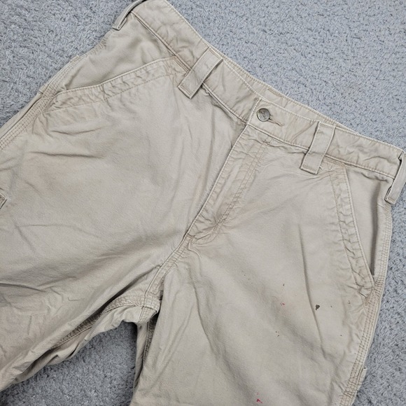 Carhartt B151 TAN Original Dungaree Carpenter Pants Mens 32x32 paint distressed - Picture 1 of 12